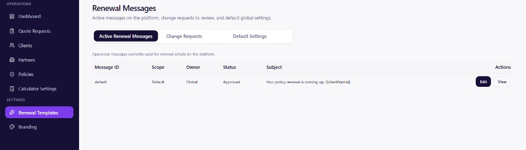 Renewal Templates